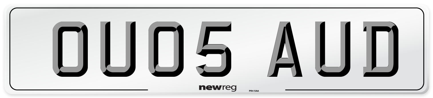 OU05 AUD Number Plate from New Reg